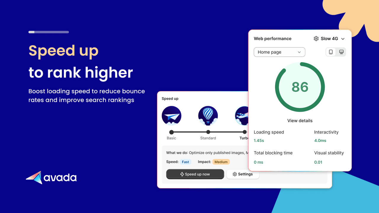 Avada AI SEO showing an AI site audit with one-click fixes.