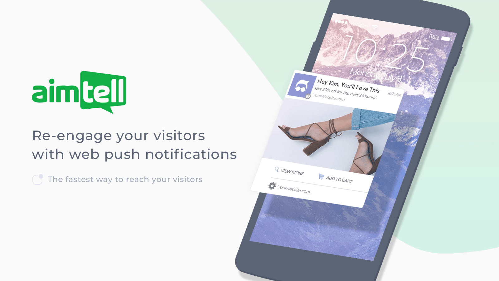 Aimtell Web Push shown on its Shopify App Store listing.