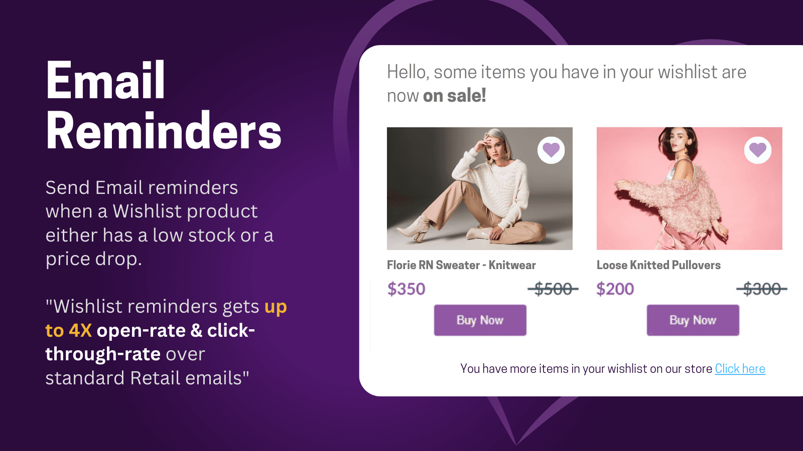 Wishlist Hero shown on its Shopify App Store listing.