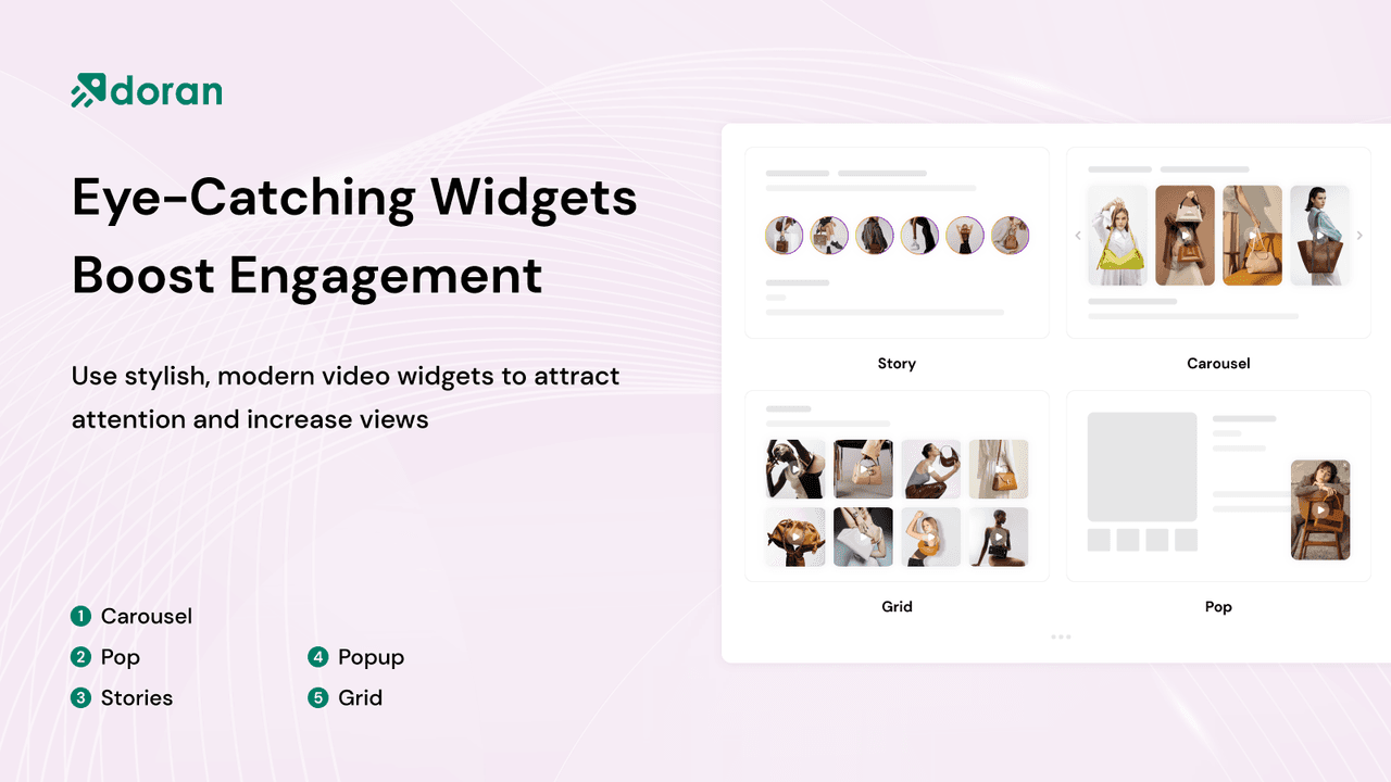 Video Slider showing a shoppable video carousel on a product page.