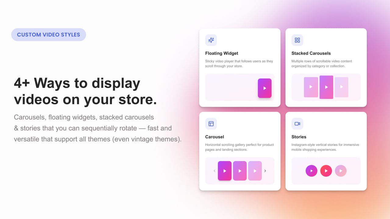 Videoselz showing imported UGC video with tagged products.