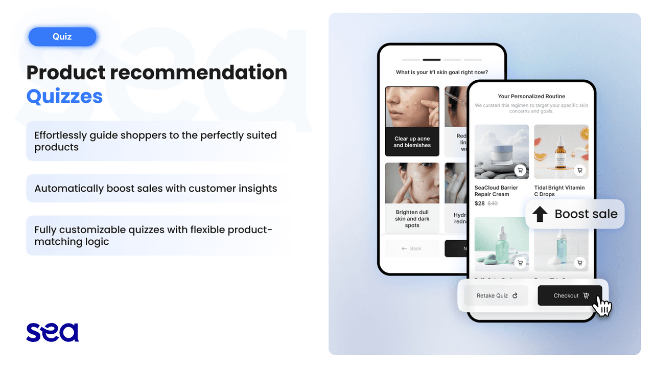 SEA combining post-purchase surveys with quiz-style questions.