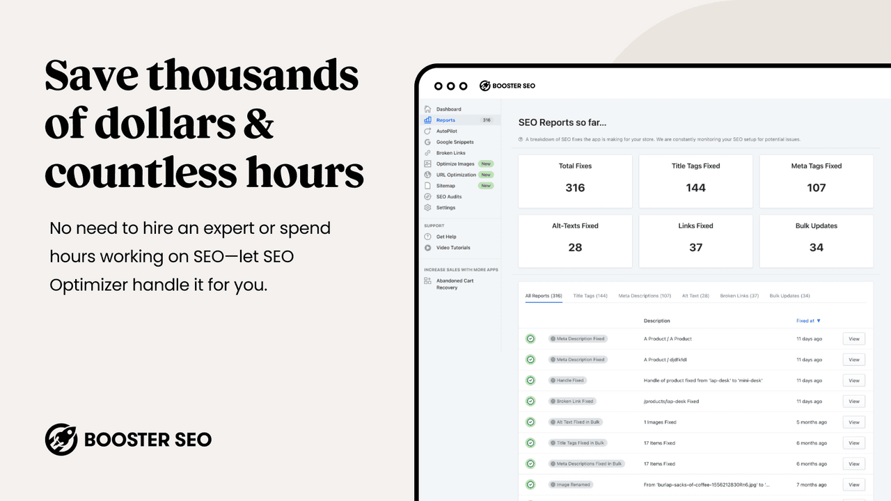 BOOSTER AI SEO and AEO Optimizer showing an SEO suite with the largest install base.