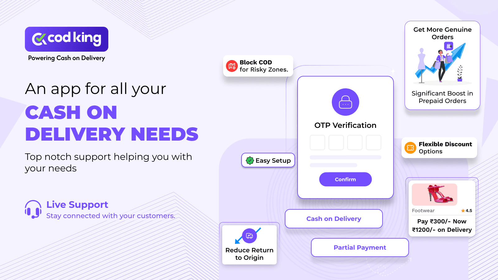 COD King shown on its Shopify App Store listing.