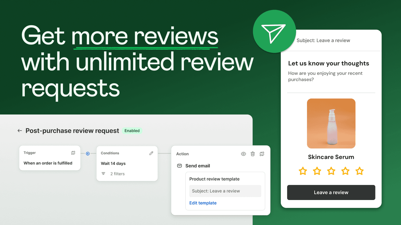 Junip showing a modern review widget with AI features.