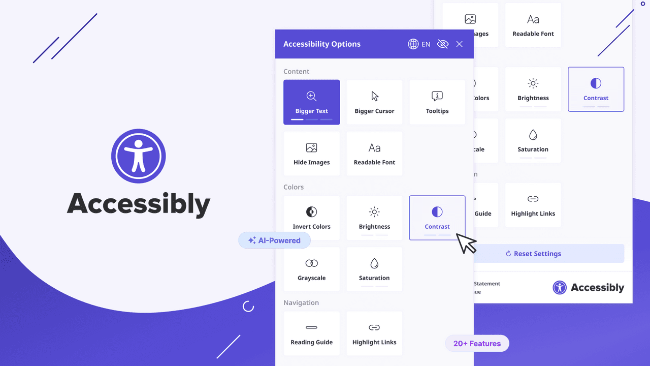 Accessibly showing its accessibility overlay toolbar.