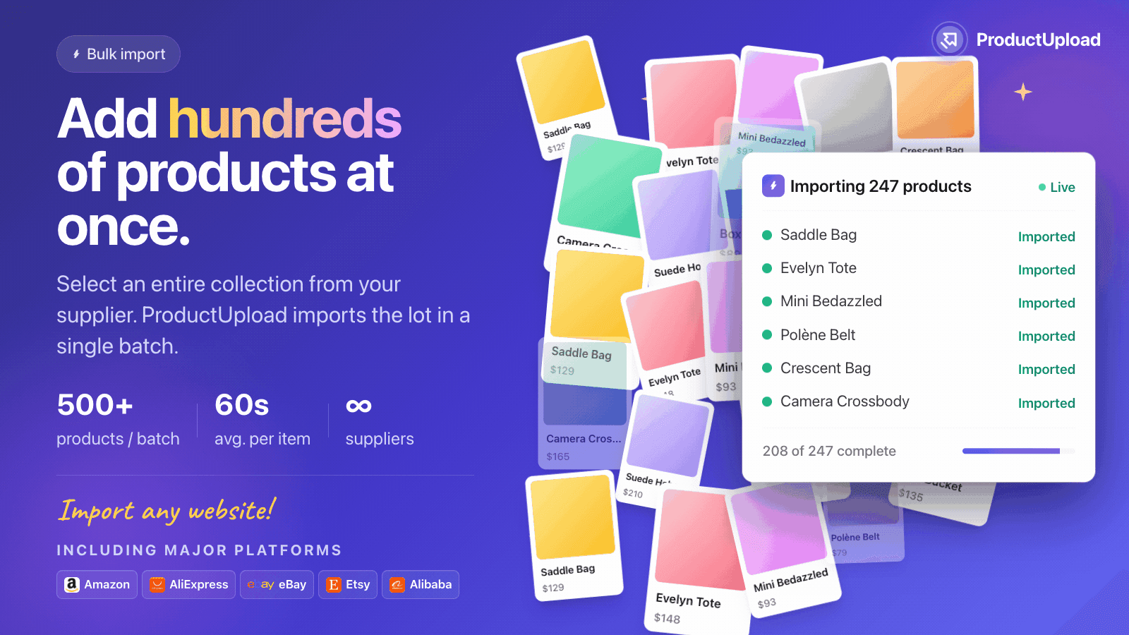 Product Upload by Tezi shown on its Shopify App Store listing.