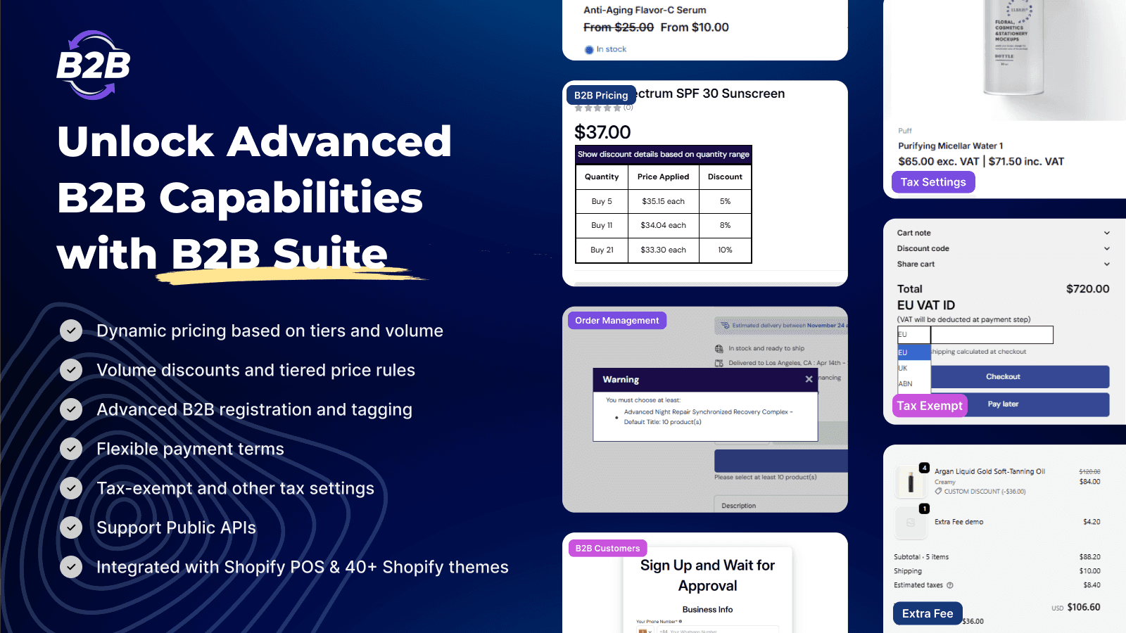 B2B/Wholesale Solution shown on its Shopify App Store listing.