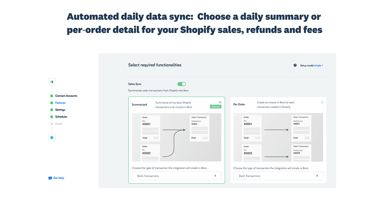 Xero connector linking a Shopify store to Xero accounting.