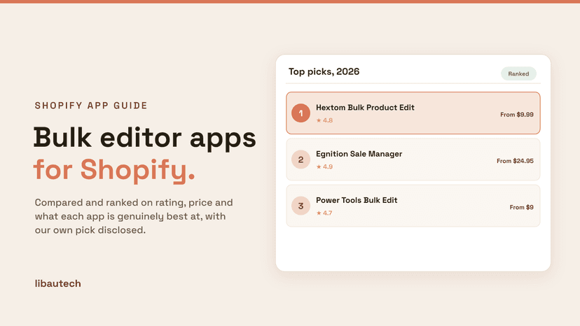 Ranked top Top Bulk Editor Apps for Shopify Stores in 2026 for 2026.