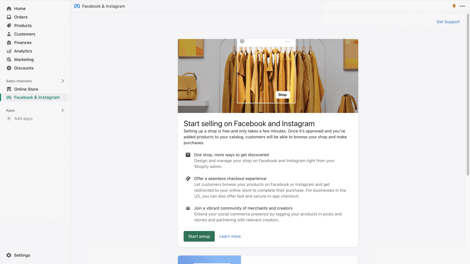 Facebook & Instagram shown on its Shopify App Store listing.