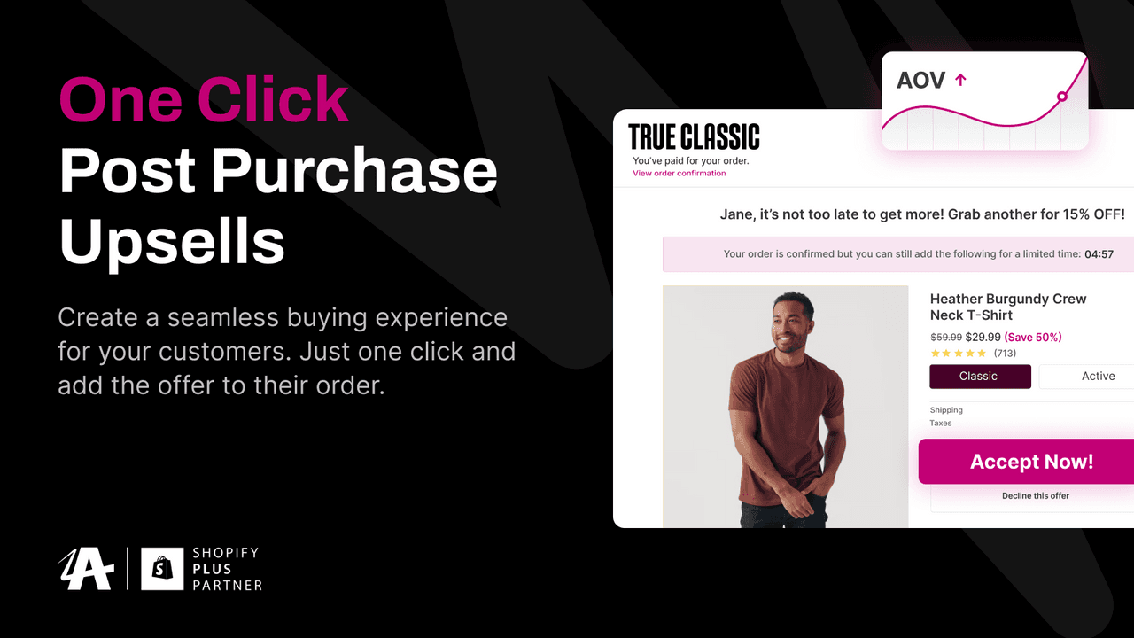 AfterSell by Rokt showing post-purchase and checkout upsell funnels.