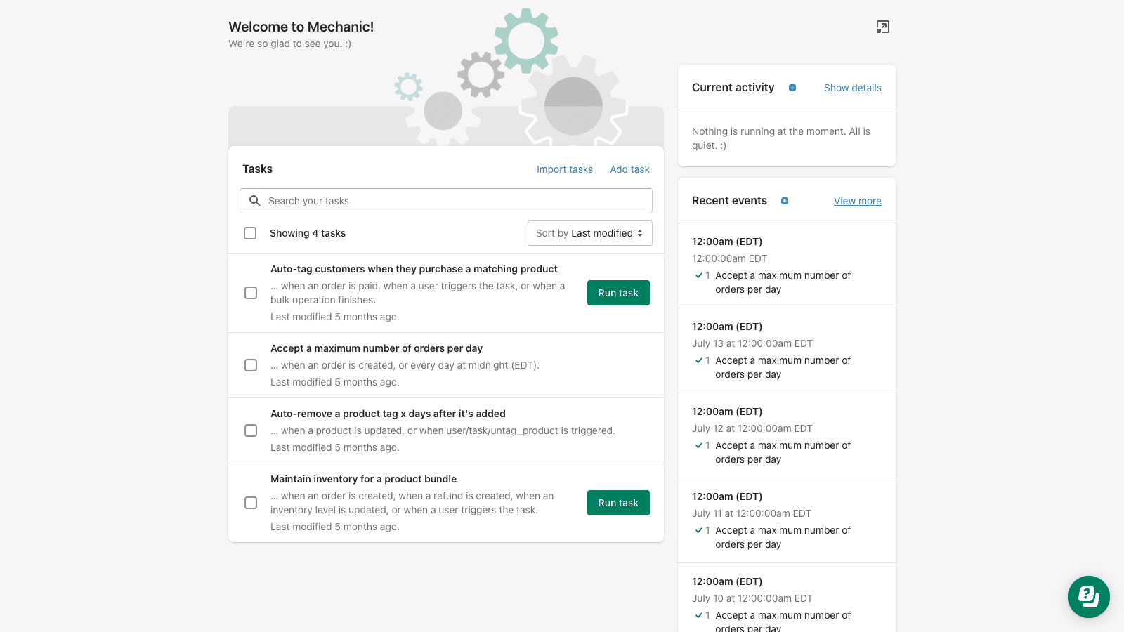 Mechanic by Lightward shown on its Shopify App Store listing.