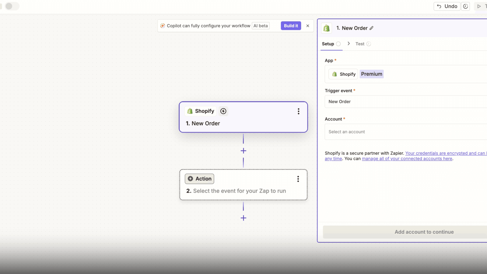 Zapier shown on its Shopify App Store listing.
