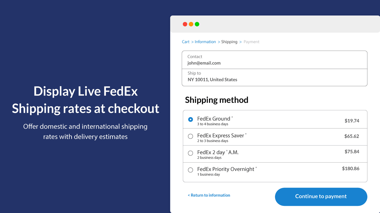 PH Ship Rate and Track for FedEx showing live FedEx rates and labels.