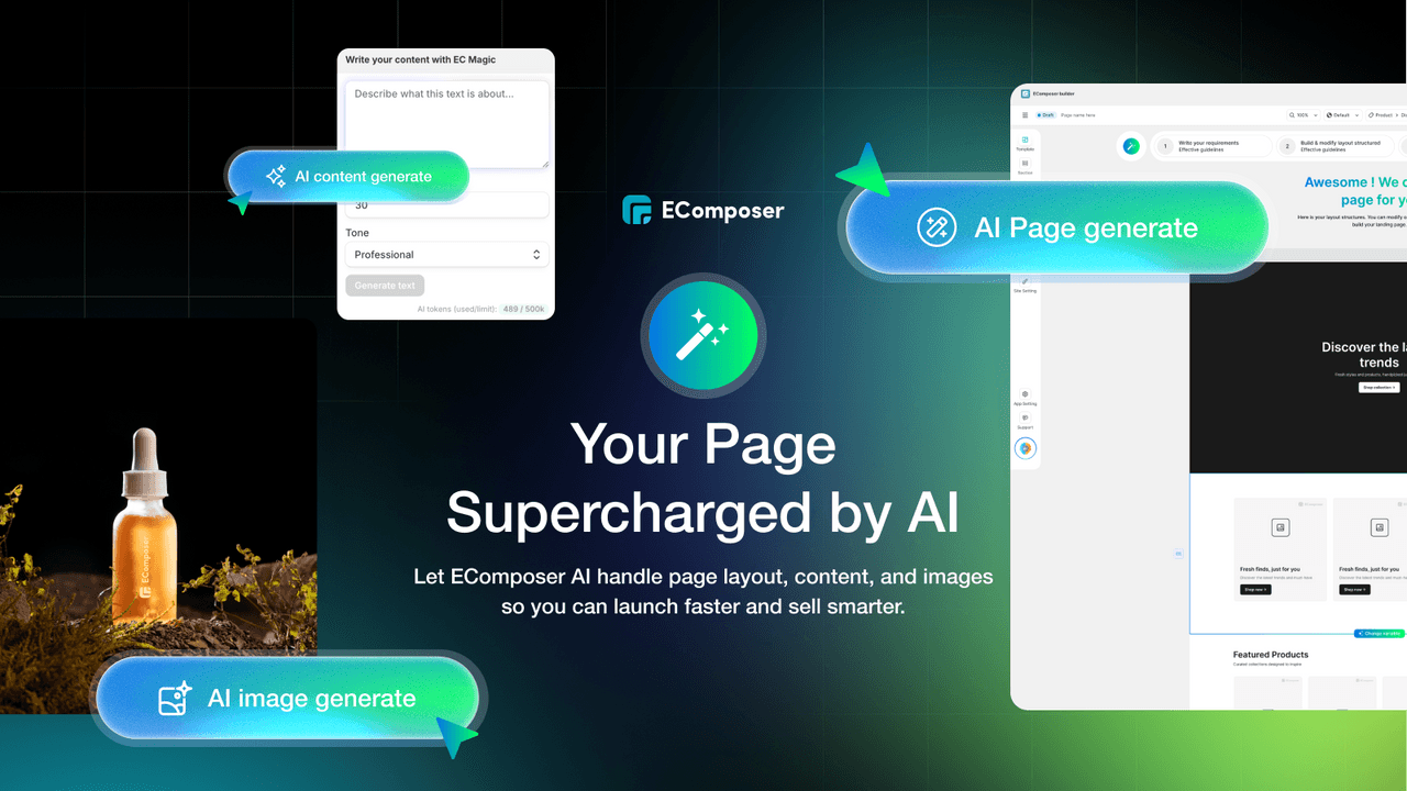 EComposer all-in-one page builder with extra marketing tools.