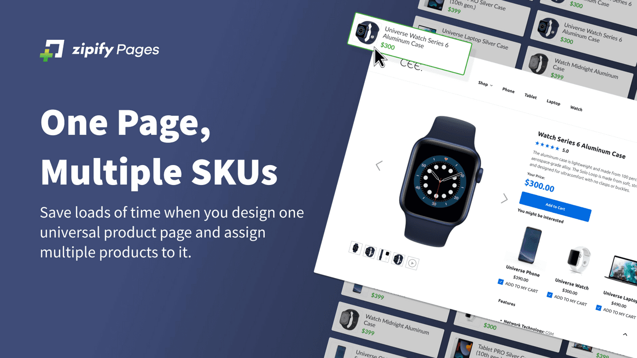 Zipify Pages showing sales funnels and conversion-focused landing pages.