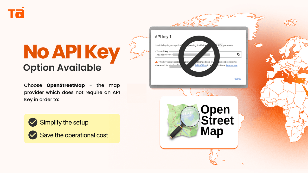 TA MAPPY store locator showing a searchable map of store locations.