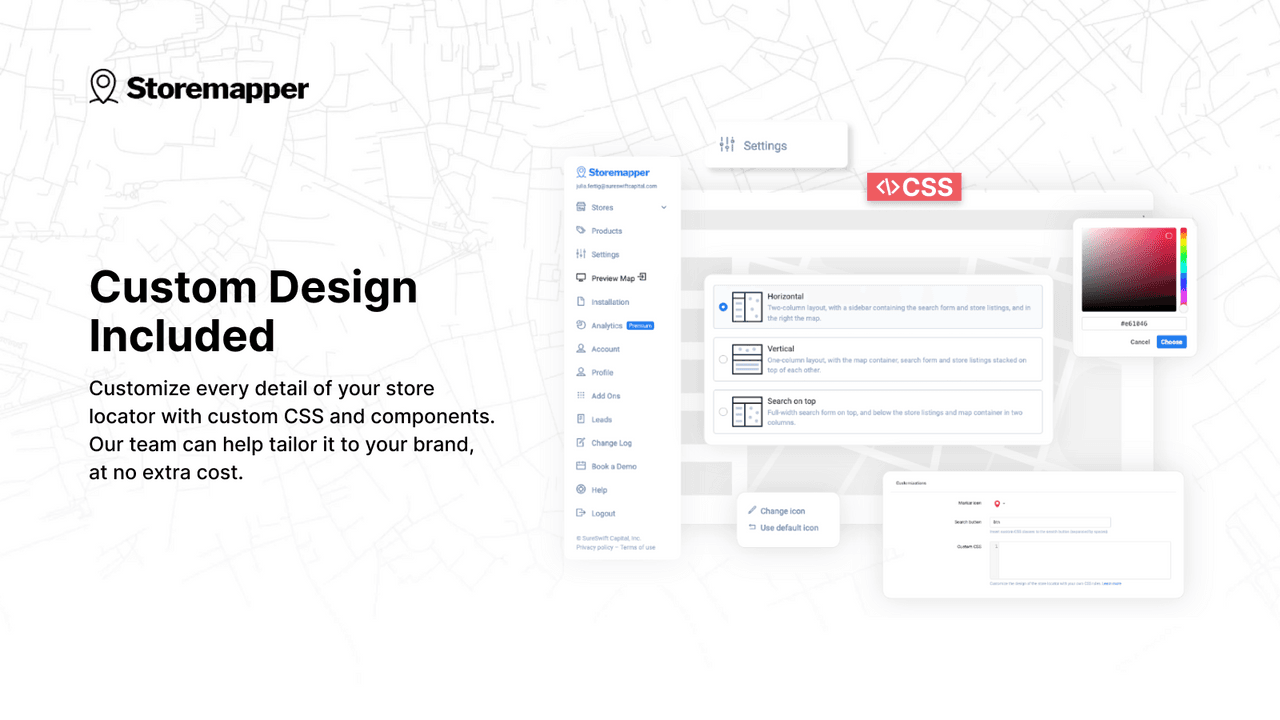 Storemapper showing a simple, reliable store locator map.