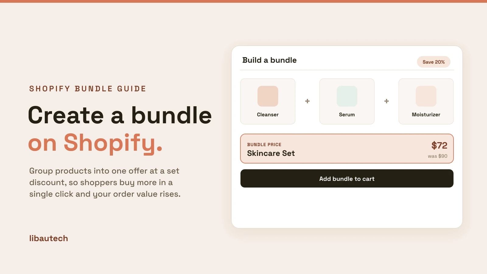 A Shopify bundle builder combining three skincare products into one discounted Skincare Set offer.