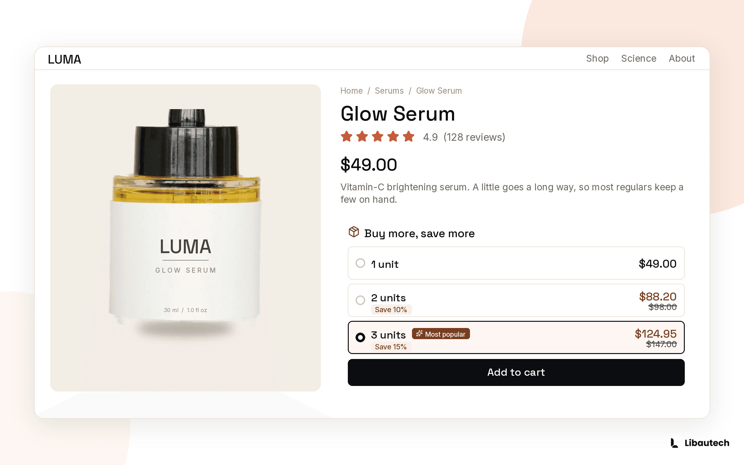 A quantity break app widget showing a visible price ladder on a Shopify product page